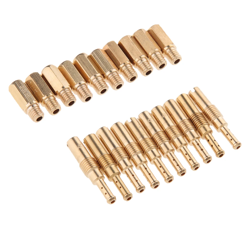 20pcs Carburetor Main/Slow Pilot jet for PWK PE Keihin OKO CVK Carb, Copper