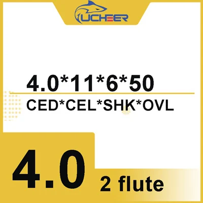 UCHEER Цена со скидкой; CNC инструменты HRC50 2 каннелюра с 4/6 мм сплав с ЧПУ твердосплавные фрезерные пластины Вольфрам Сталь цилиндрическая фреза с твёрдосплавной пластиной - Длина режущей кромки: 6D4d11l50L