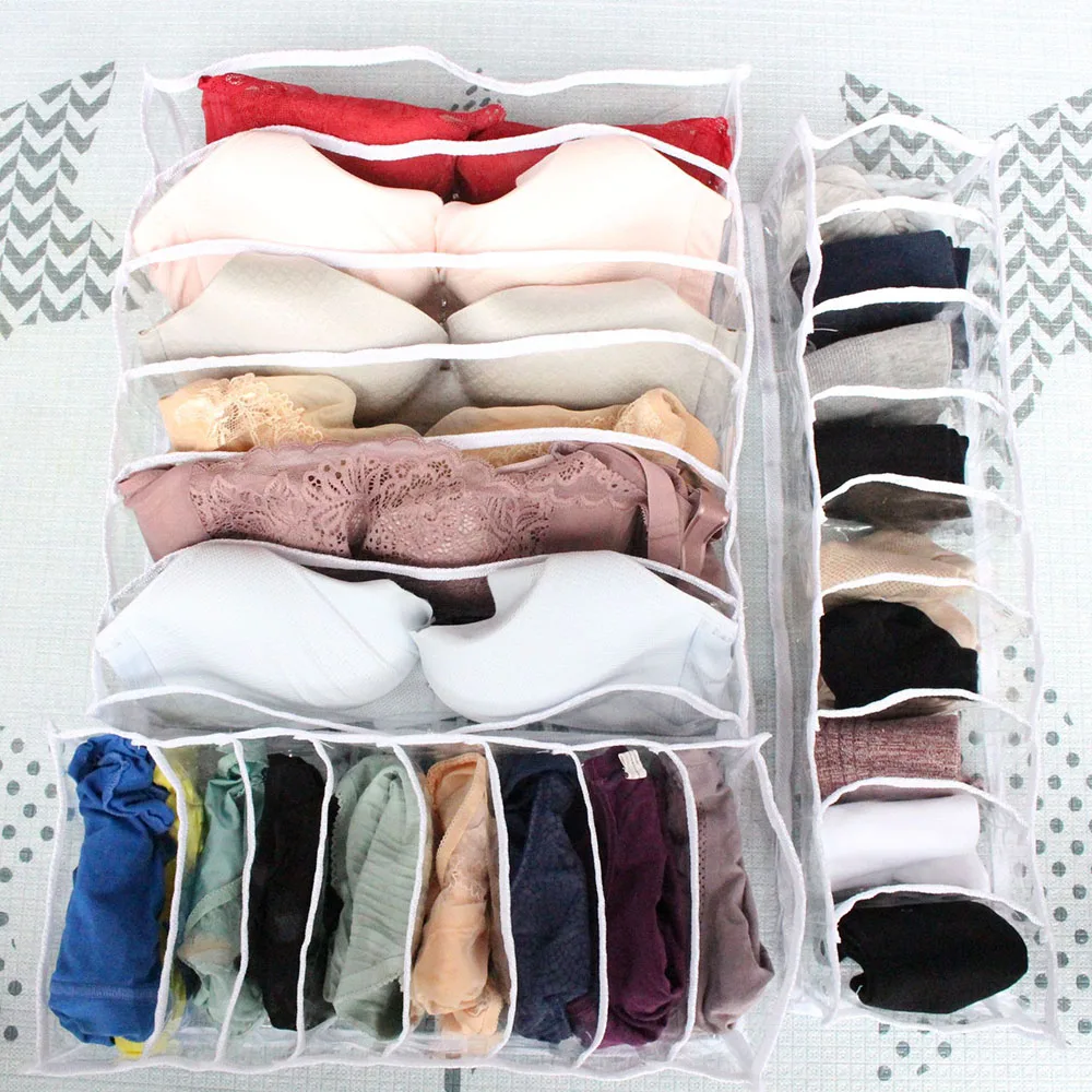 Pvc Transparent Underwear Storage Box 3 Sets Socks Underwear Storage Box Bra Close Clothing Storage Box Travel Organizer