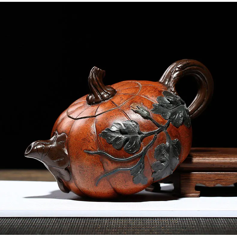 Taiwan Reflux Pot Wholesale Pumpkin Yixing Clay Teapot a Generation of Fat Raw Ore Segment Mud Entirely Handmade Pot Tea Set Top