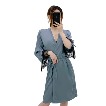 

Smmoloa 2 Piece Silk Robe Women Silk Pajamas Set satin pajama sets