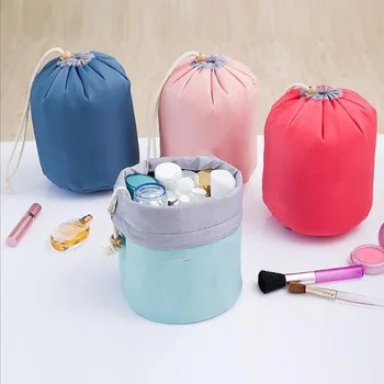 

Drawstring Cylindrical Makeup Kit Toilet Bag Multi-Function Woman Makeup Kit Beauty Tool Storage Bag Travel Storage Bag
