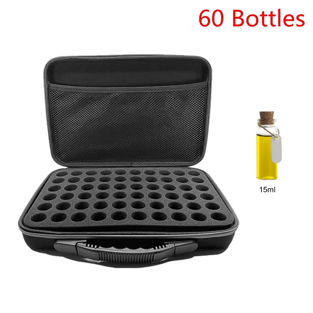 60 бутылок, чехол для хранения эфирного масла, сумка-держатель, портативный органайзер для бутылки эфирного масла для путешествий, Женский чехол для сбора парфюмерного масла - Цвет: 32x22.5x9cm Black