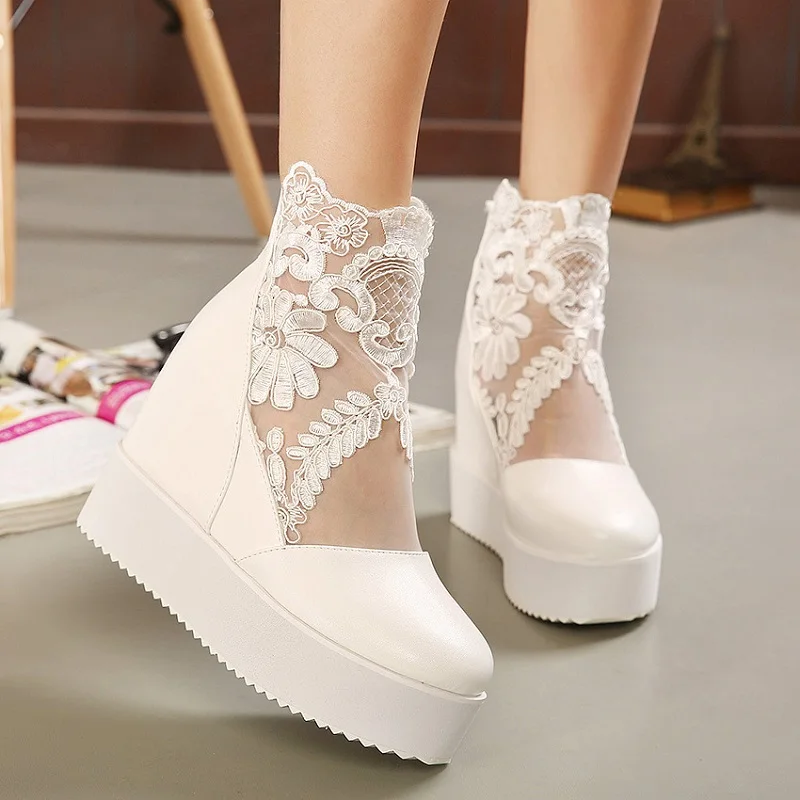 Roman Heels, Roman Lace Fashion High Heels, Women's Thick Soled Casual Shoes, Sizes 34-39, Spring and Autumn New 2021