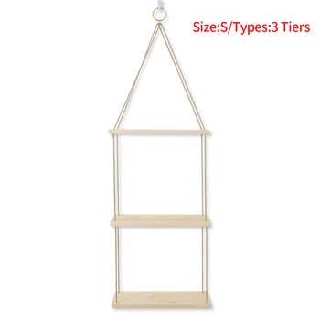

Picture Ledge With Rope Hanging Shelf Home Decor For Plants Swing Rustic Wooden Nordic Style Wall Floating Flower Pot Rack