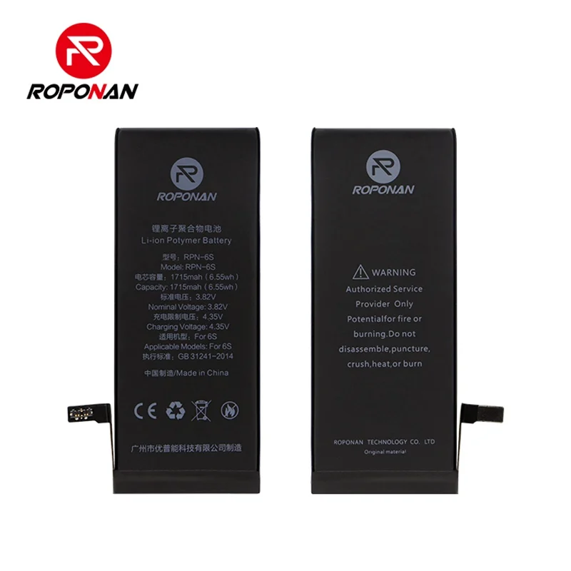 

ROPONAN Battery For iPhone 6 6S 5S 5C 7 8 Plus X Xr Xs Max XS Original High Capacity Bateria Replacement Batterie For iPhone 6S