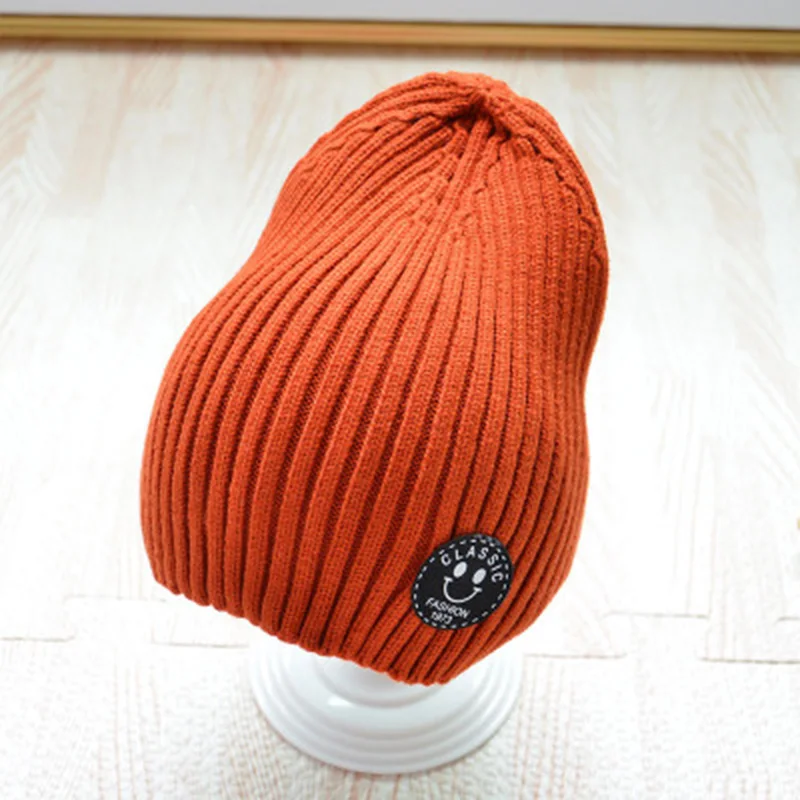 Детская зимняя шапка Skullies Beanies, вязаная для детей, детские хлопковые колпачки, вязаная крючком однотонная детская шапка, шапочки, аксессуары для волос - Цвет: 3