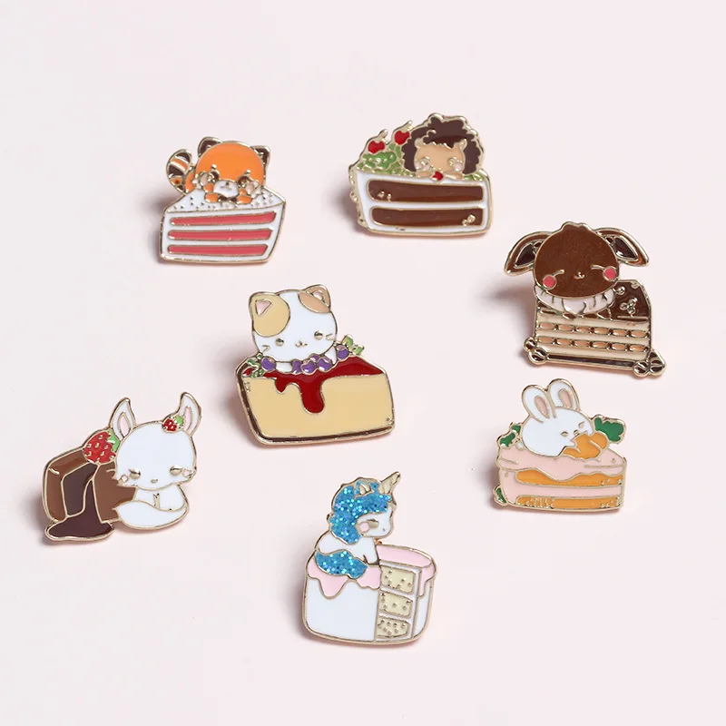 

Funny cartoon kitten cat rabbit brooches for women collar lapel enamel pins broche, bag clothes pin brooch jewelry for kids girl
