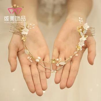 

S8242 NPASON 2019 Bride Headwear Ceramics Hair Comb Wedding Dress Accessories Design Tassels Insert Comb