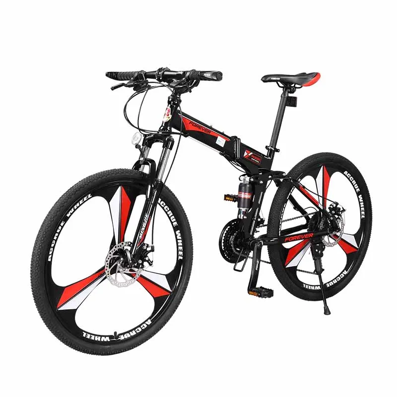 26 Inches Mountain Bike Bicycle Folding Adult Male 27 Speed Off-road Double Shock Absorption Soft Tail