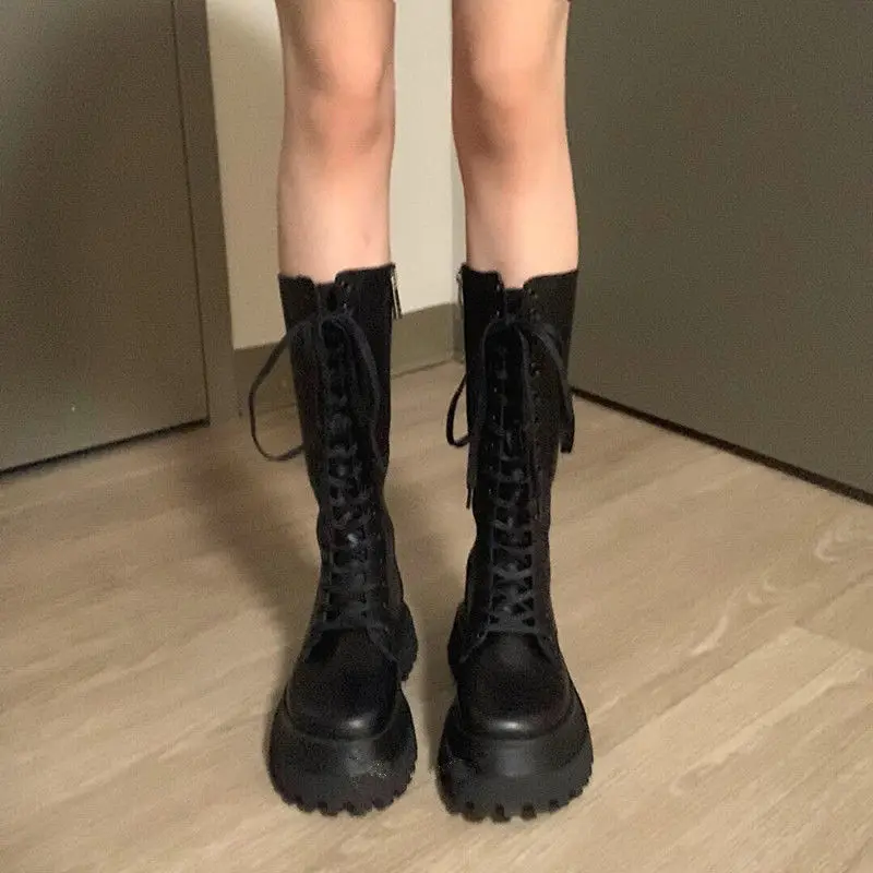 Botas De nieve con plataforma para Mujer, botines cómodos con punta redonda  y suela gruesa, para invierno|Botas a media pantorrilla| - AliExpress