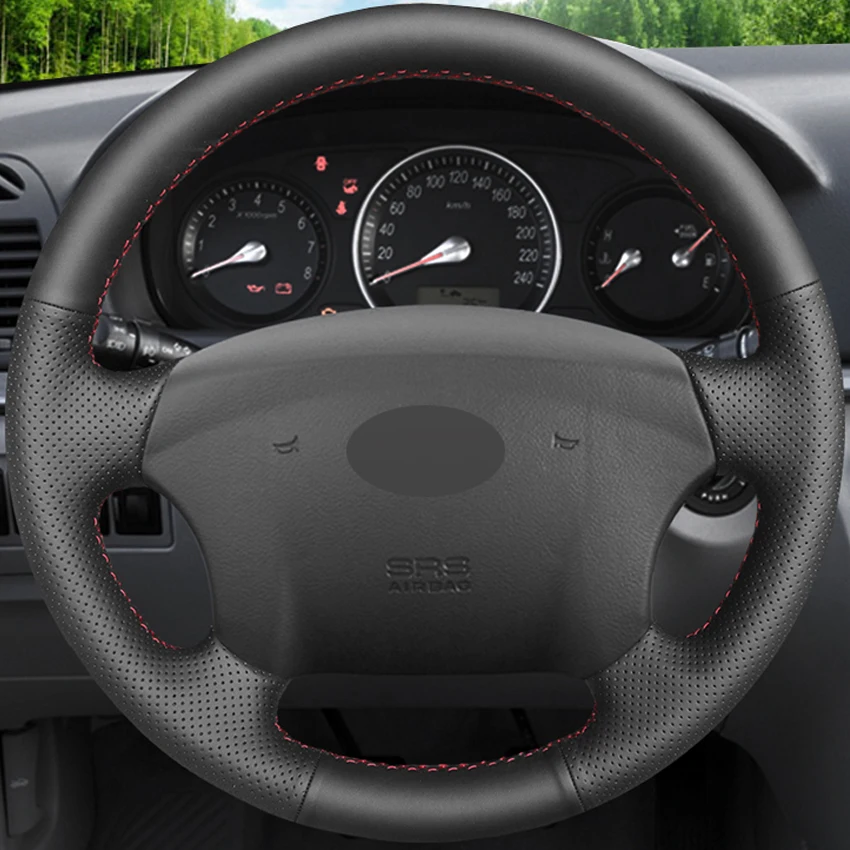 Чехол на руль Mewant из натуральной кожи для Hyundai Azera 2005 2010 Sonata NF NFC Kia Carens 2007 2011|Чехлы