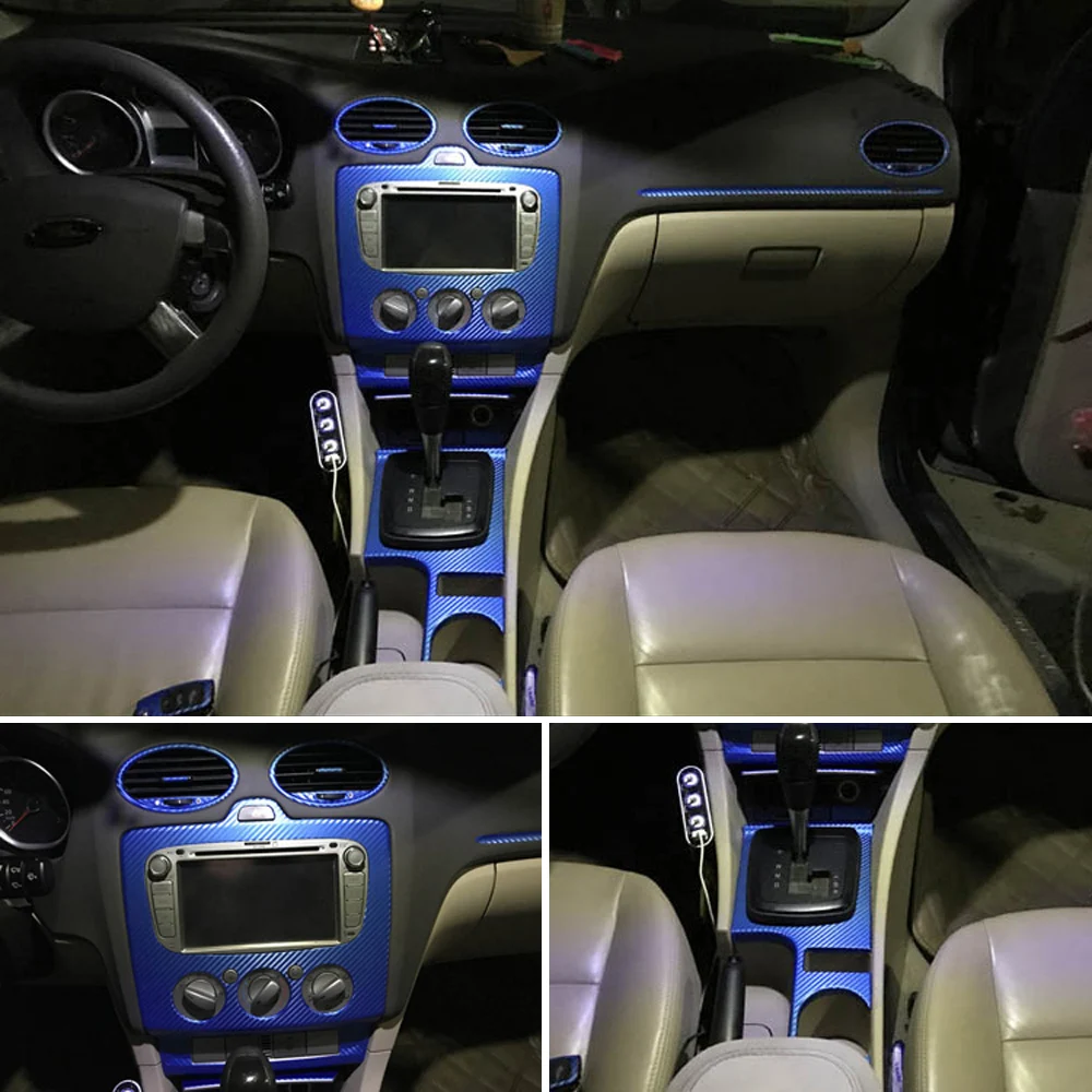 Самоклеющиеся автомобильные наклейки из углеродного волокна для Ford Focus 2009-, виниловые автомобильные наклейки и наклейки, аксессуары для стайлинга автомобилей