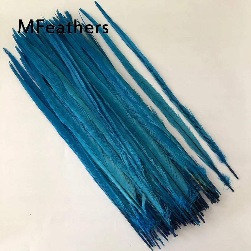 MFeathers 100 шт яблоко зеленое окрашенное Ringneck перо фазана 50-55 см 20-2" натуральный леди Амхерст хвосты фазана оперение карнавал - Цвет: turquoise blue