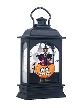 

Halloween Transparent Storm Lantern Night Decor Candle Lamp LED Bar Atmosphere Decoration Accessories