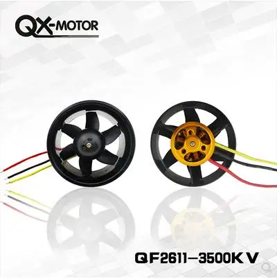 QX-MOTOR QF2611 Brushless Motor 3500KV /4500KV 55mm/64mm Ducted Fan Jet EDF 3-4S Lipo For RC Airplanes F22139/40