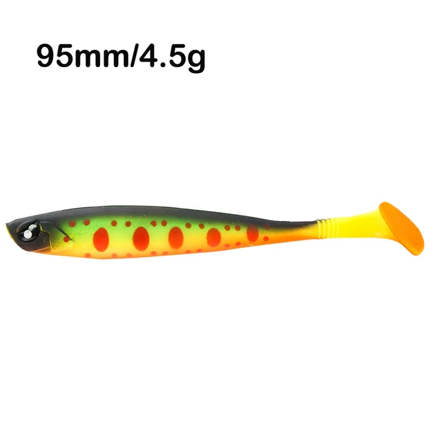 3pcs/lot Soft Fishing Lure 13/9.5cm 10/4.5g  Silicone Bait Shad Worms Bass Pike Minnow Swimbait Rubber Fish Lure High Quality E 4.5G