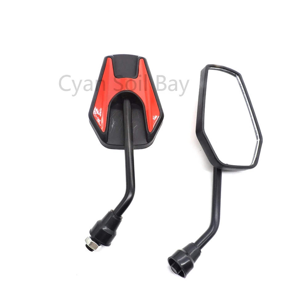 Red 5 цветов Универсальный мотоцикл заднего вида зеркала Мотоцикл Скутер боковые зеркала 10 мм Винт железный стержень+ пластиковый корпус мотоцикл - Цвет: Red
