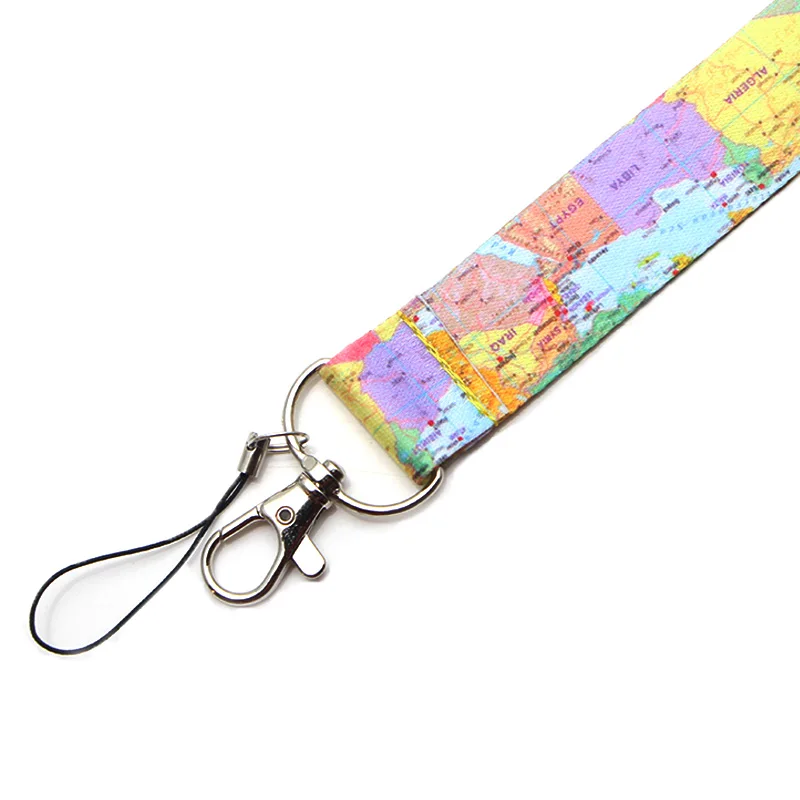 PC200 20 шт./лот карта мира Талреп Бейдж ID Lanyards/веревка для мобильного телефона/брелок для ключей