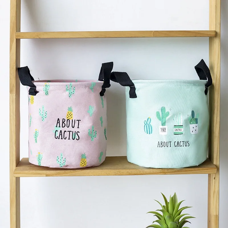 Desktop Storage Baskets Cotton Linen Household Storage Bucket Durable Desktop Home storage Household Storage Py
