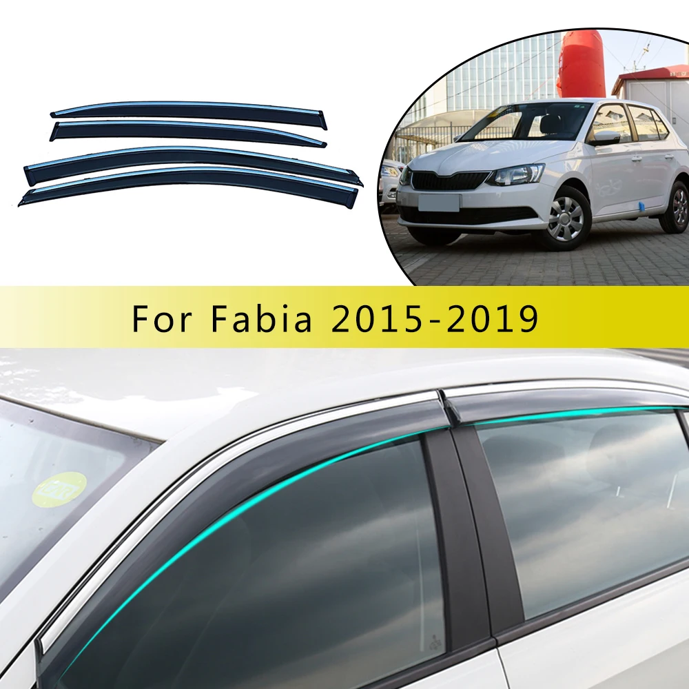 Для Skoda Fabia 2015 2016 2017 2018 комплект из 4 предметов АБС-пластик автомобильный дым окно