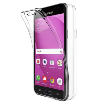 

TBOC case for Samsung Galaxy J3 (2016) - J3 - Case [Clear] Full [Silicone TPU] Double Face [360 Degree] Mobile