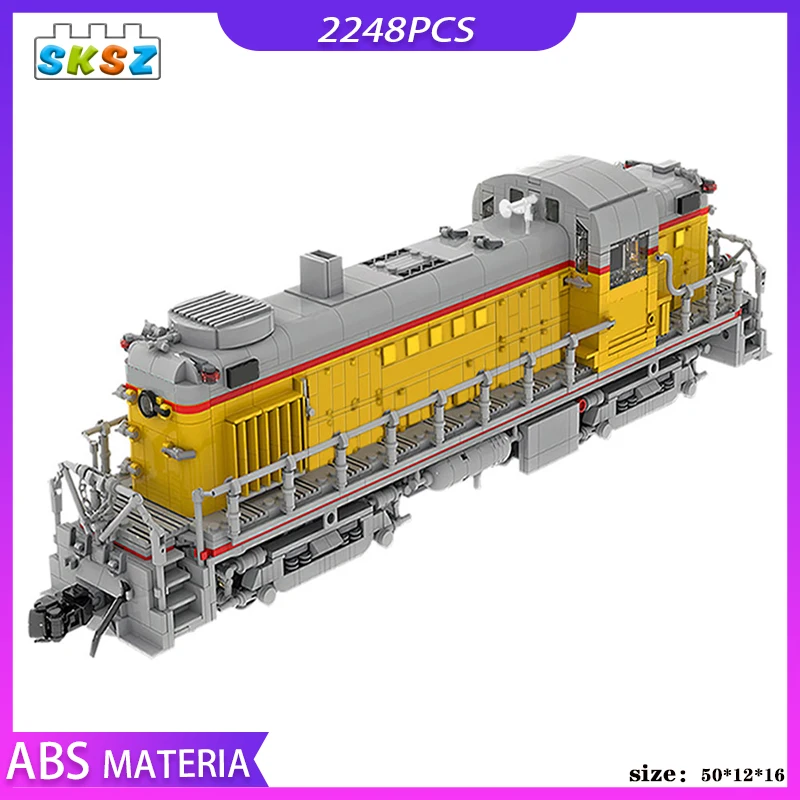 US $101.98 Train Model Diy Building Blocks Simulation Union Pacific Alco RS2 138 Moc Bricks Kids Educational Toy Children Birthday Gift