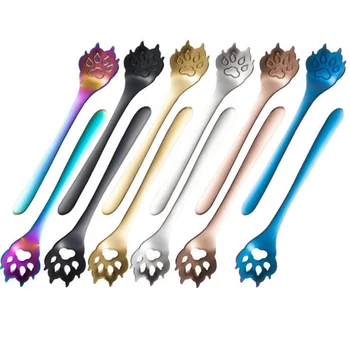 

Creative Dog Claw Spoon Cute Pet Paw Shaped Coffee Spoon 304 Stainless Steel Tea Dessert Spoon