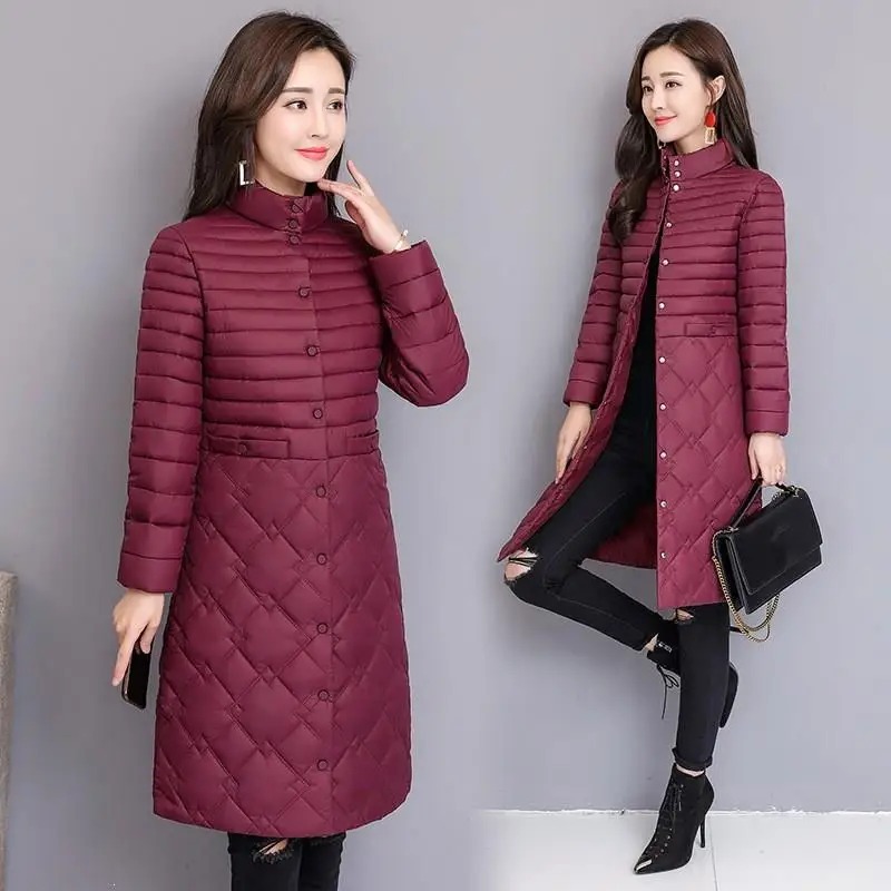 

Parkas Female Women Winter Coat Thicken Cotton Parkas Jacket Solid Winter Long Thick Warm Cotton Outwear