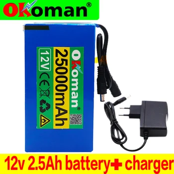 

High Quality Super Rechargeable Portable Lithium-ion Battery DC 12V 25000mAh With EU Plug 12.6v 25Ah battery pack+charger