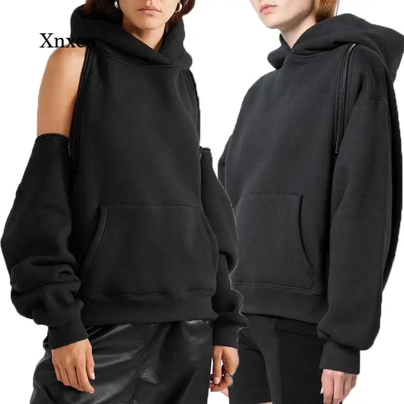 

Толстовка Женская однотонная с капюшоном и длинным рукавом