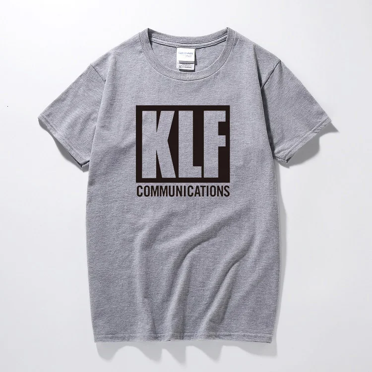 Футболка one yona The KLF с буквенным принтом, Мужская футболка, новинка, хлопковая футболка с коротким рукавом и круглым вырезом, Camisetas Hombre - Цвет: gray