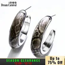 DreamCarnival 1989, круглые серьги-кольца для женщин, акриловые, со змеиной кожей, красные, синие, вечерние, модные ювелирные изделия Aretes E308