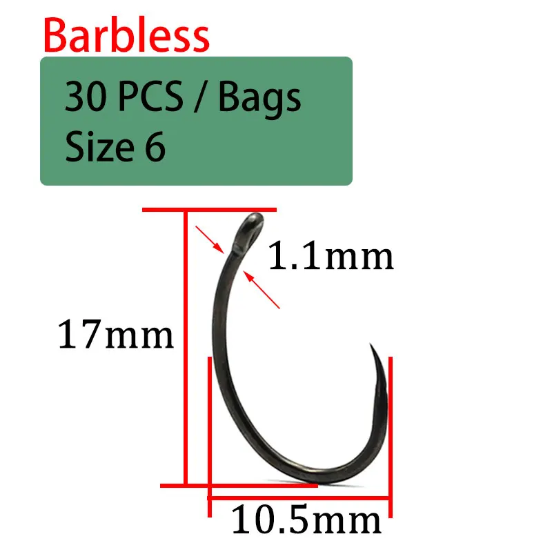 11 Ami Per Carpa Delphin THORN Wider BarbLESS – Senza Ardiglione, Misura 4/6/8