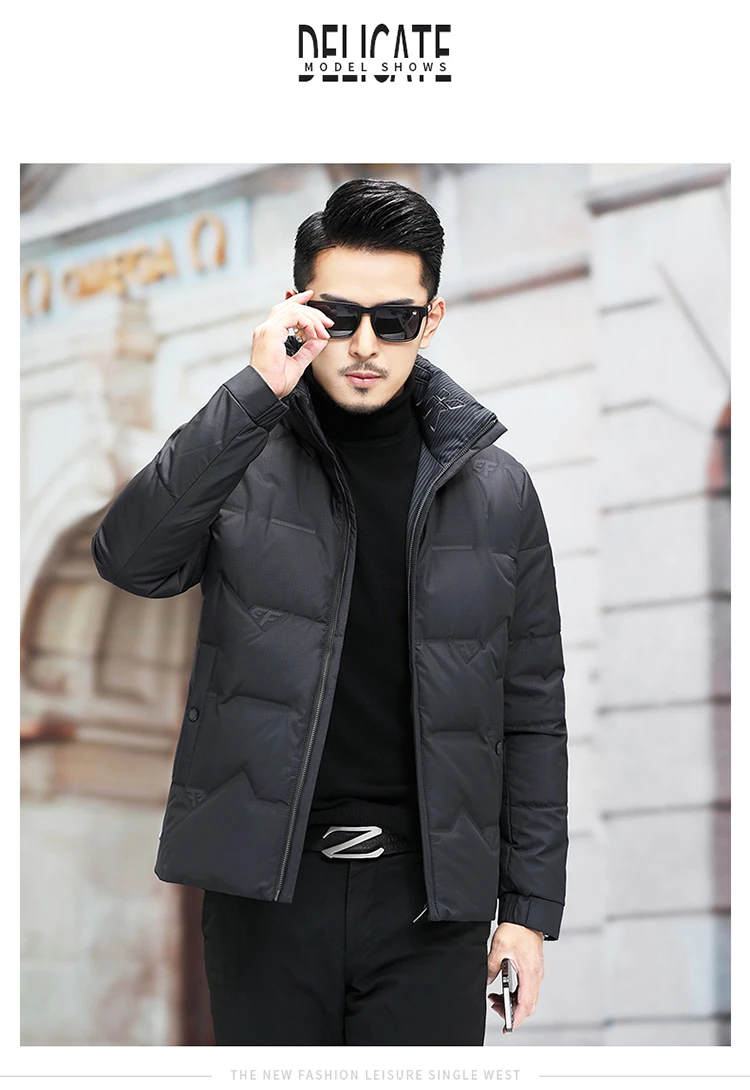 down jackets 2021 New Arrival Winter Men Boutique Down Coat Fashion Casual Zippers Stand-up Collar Warm Men's White Duck Down Coat M-4XL long black puffer jacket