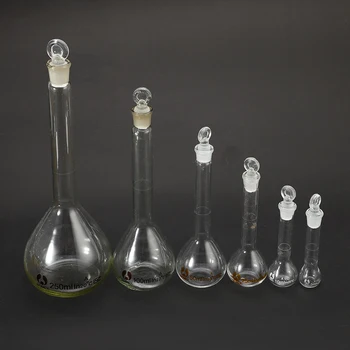 Laboratory Supply With Stopper Transparent Clear Glass Volumetric Flask