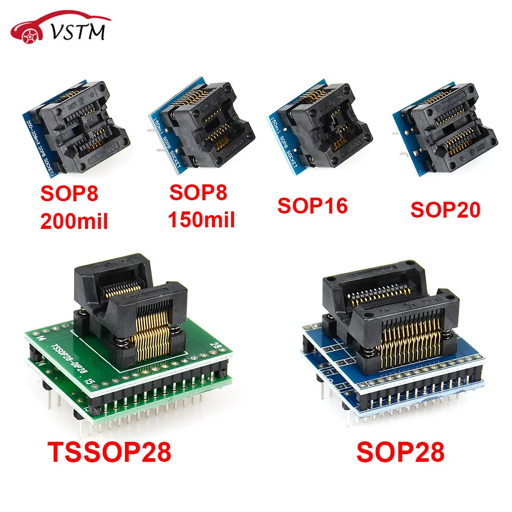 6 шт TSSOP28 SSOP28 SOP28-DIP28 адаптер SOP20 SOP16 SOP8 150mil 200mil для DIP8 адаптер совместимj tssop20 ssop20 tssop8 разъем