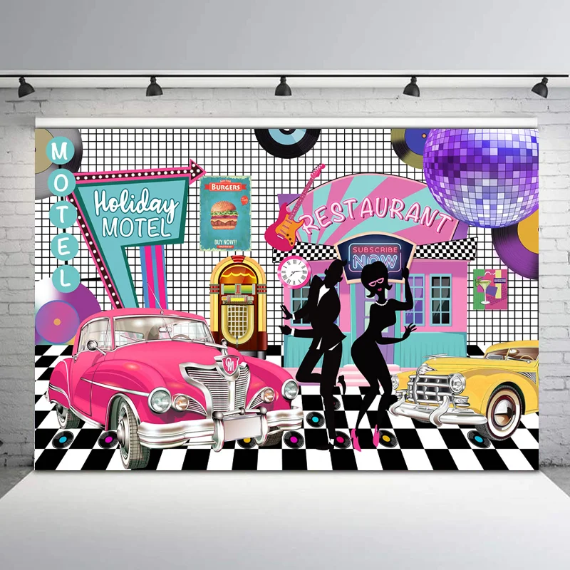 Neoback Arriere Plan Rose Pour Photographie Theme Disco Fete D Anniversaire Restaurant Hotel De Vacances Arriere Plan De Photographie Fete En Voiture Aliexpress