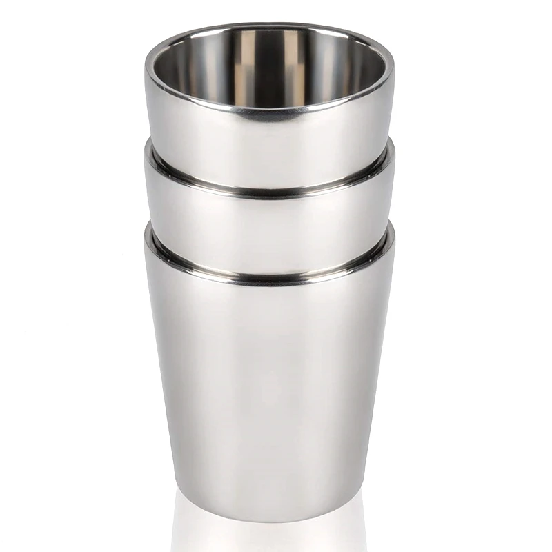 3PCS Stainless Steel Cups Double Wall 10Oz / 300Ml 304 Drinking Glasses Vacuum Insulated for Ki | Дом и сад