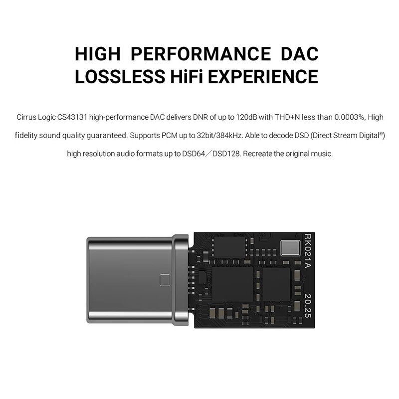 Meizu Hifi усилитель для наушников аудио HiFi без потерь DAC тип-c до 3,5 мм аудио адаптер Cirrus Logic CS43131 чип высокое сопротивление