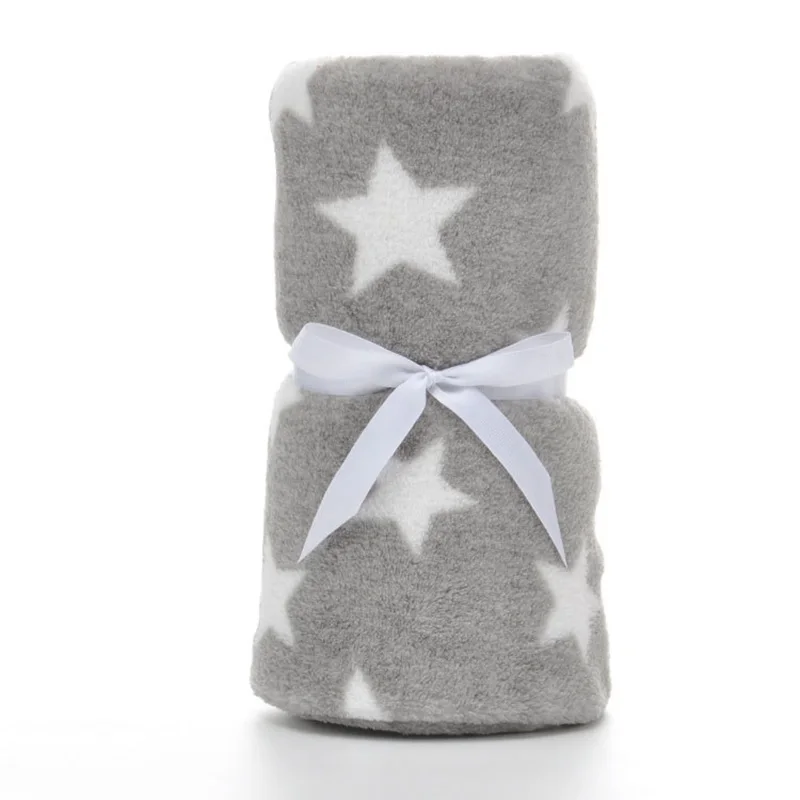 MOTOHOOD детские одеяла для новорожденных мода полосатый звезда пеленание ребенка ванны одеяла муслин младенческой детские одеяла для детей 75*100 см - Цвет: gray