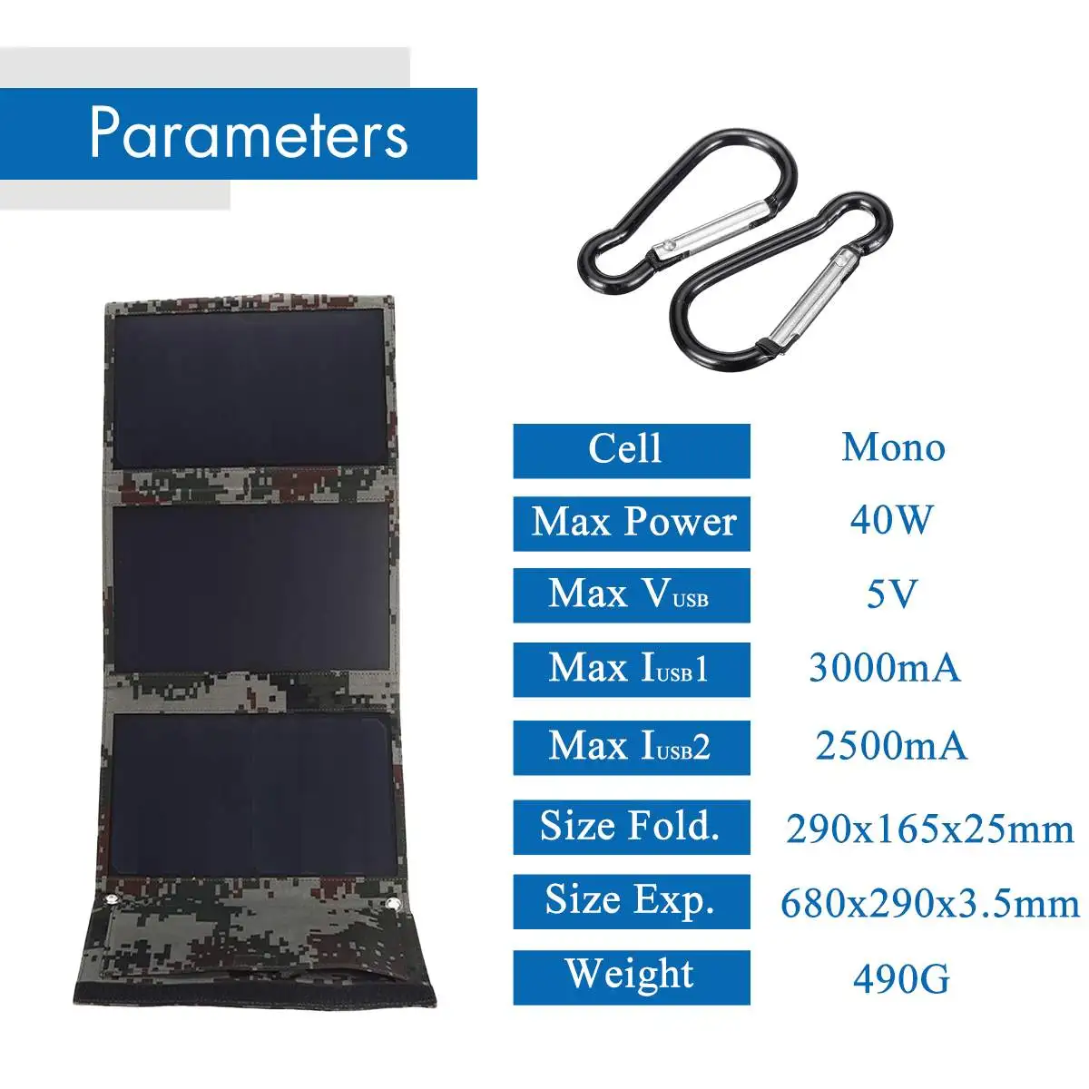Skup Nowy projekt 40W 5V składany kamuflaż ogniwa słoneczne Sunpower panel słoneczny Bank Pack Dual USB wodoodporna dla plecak Camping piesze wycieczki