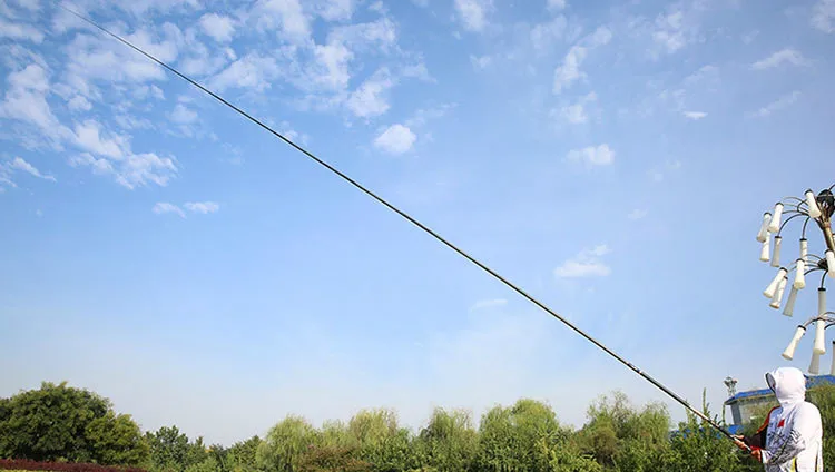 Vara de Pesca Fibra de Carbono Potência Pólo Pesca Telescópica Alta Qualidade 8 M-15 m Ultra Leve Viagem Dura Carpa Alimentador Mão 17 Esporte e Lazer