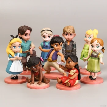 

9pcs/set Disney Princess Figurines Toys Frozen Elsa Anna Kristoff Moana Fairy Action Figure Decoration Dolls Kids Toys Children