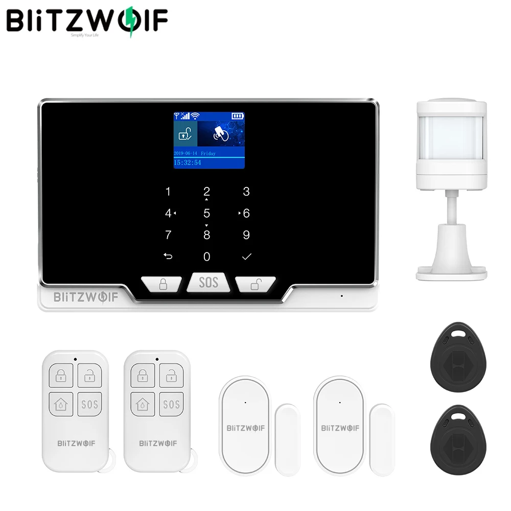 Набор смарт-хоста BlitzWolf 433 2G GSM домашняя система охранной сигнализации МГц Wi-Fi