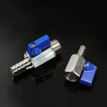 304 Нержавеющая сталь 1/8 1/4 3/8 1/2 BSP x 7/8/10/12 мм штуцер для шланга мини шаровой кран с тремя входами домашние трубопроводная арматура с синими ручками