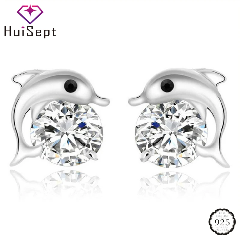 Серьги-гвоздики женские из серебра 925 пробы с фианитами | Украшения и аксессуары