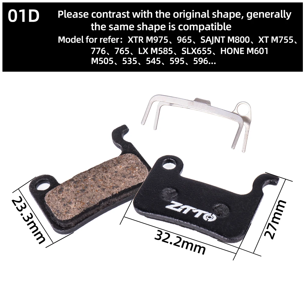 ZTTO 4Pairs MTB Semi Metal Quiet Ceramic Brake Pads Universal For M8020 Rival M6100 Apex mt200 Guide Code Force  Disc Brake