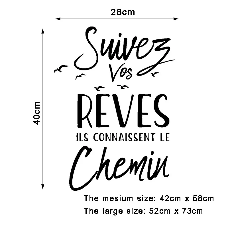 Stickers Citation Suivez Vos Reves Vinyl Mural Art Decal Living Room Home Decor Poster French Quote House Decoration Wall Stickers Aliexpress