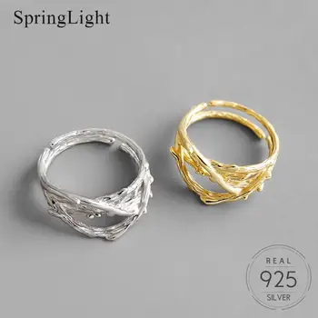 

Springlight Unique Irregular Uneven Surface Hollow Student Ring Real 925 Sterling Silver Handmade Fine Jewelry Rings for Women